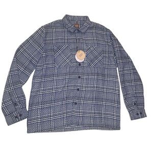 Brand new common people granby navy blue / green plaid button down size …